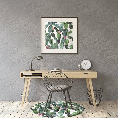 Tapete para cadeira de escritório Cactos com flores