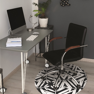 Tapete para cadeira de escritório Padrão preto e branco