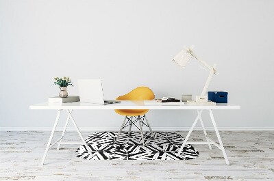 Tapete para cadeira de escritório Padrão preto e branco
