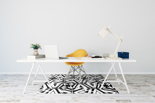 Tapete para cadeira de escritório Padrão preto e branco