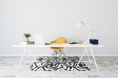 Tapete para cadeira de escritório Padrão preto e branco