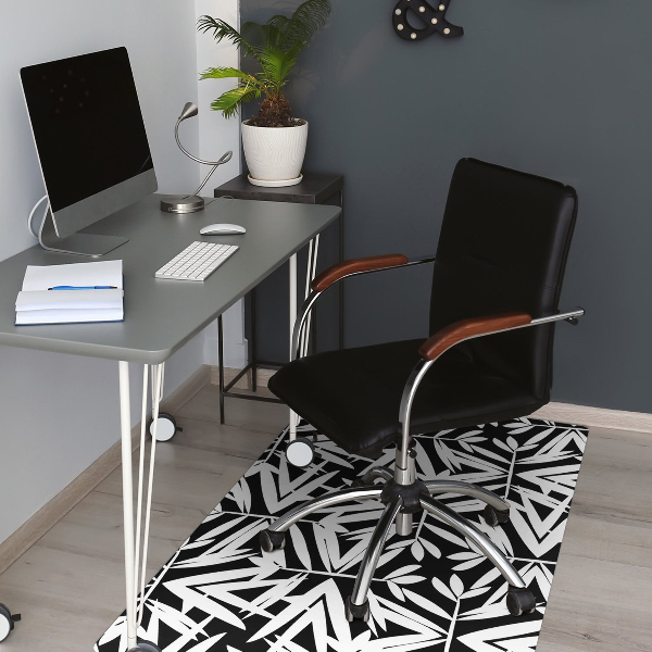 Tapete para cadeira de escritório Padrão preto e branco