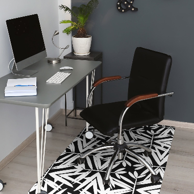 Tapete para cadeira de escritório Padrão preto e branco