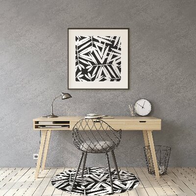 Tapete para cadeira de escritório Padrão preto e branco