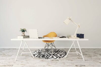 Tapete para cadeira de escritório Padrão preto e branco