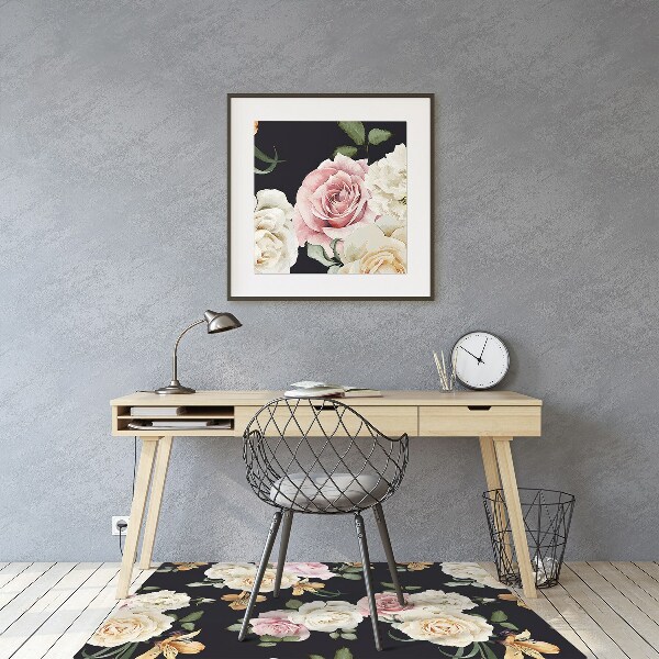 Tapete para cadeira de escritório Rosas vintage