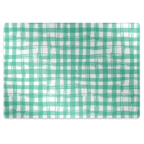 Tapete para escritório xadrez verde