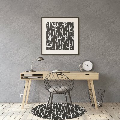 Tapete escritório Cactos desenhados em branco