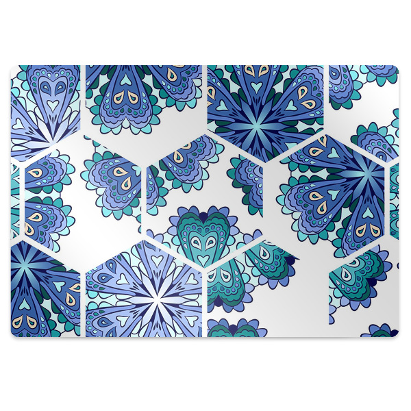 Tapete para cadeira de escritório Flores hexagonais