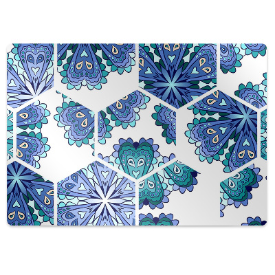 Tapete para cadeira de escritório Flores hexagonais
