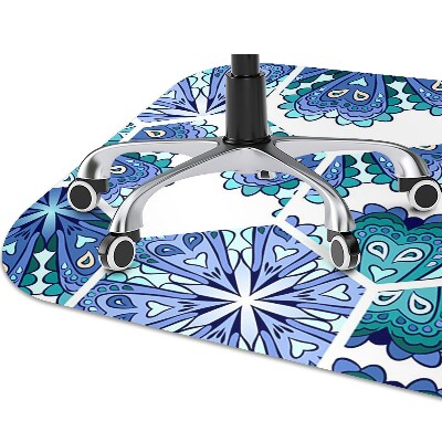 Tapete para cadeira de escritório Flores hexagonais