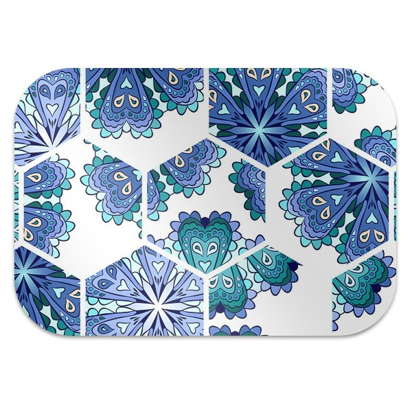 Tapete para cadeira de escritório Flores hexagonais
