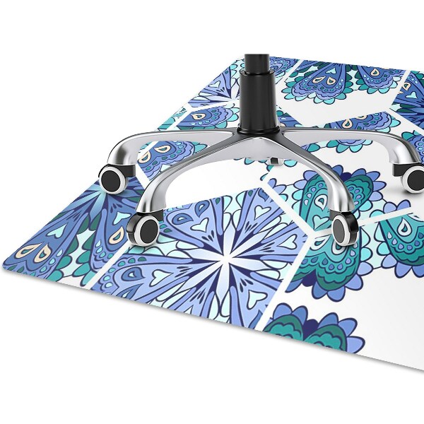 Tapete para cadeira de escritório Flores hexagonais