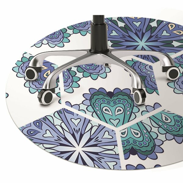 Tapete para cadeira de escritório Flores hexagonais