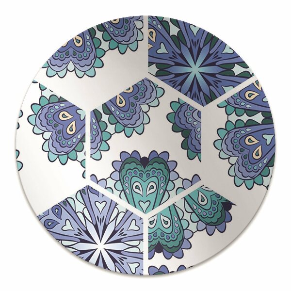 Tapete para cadeira de escritório Flores hexagonais