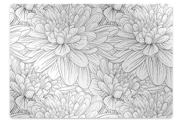 Tapete para escritório Flores esboçadas