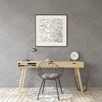 Tapete para escritório Flores esboçadas