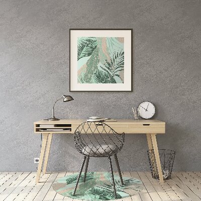 Tapete para cadeira de escritório Folhas tropicais