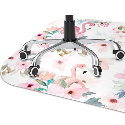 Tapete para cadeira de escritório Flores de flamingos