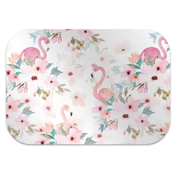 Tapete para cadeira de escritório Flores de flamingos