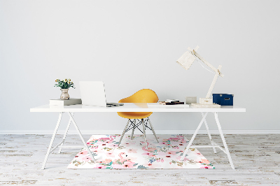 Tapete para cadeira de escritório Flores de flamingos