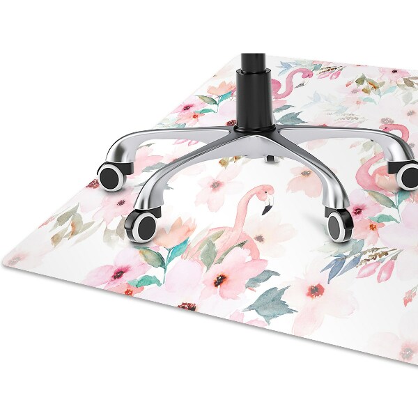 Tapete para cadeira de escritório Flores de flamingos