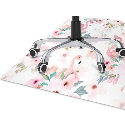 Tapete para cadeira de escritório Flores de flamingos