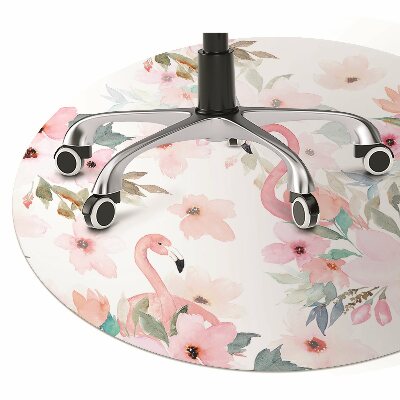 Tapete para cadeira de escritório Flores de flamingos