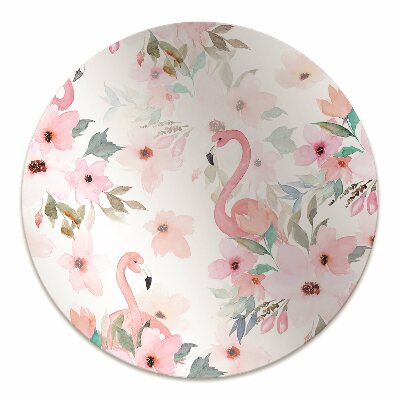 Tapete para cadeira de escritório Flores de flamingos