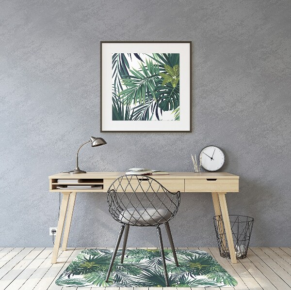 Tapete para cadeira de escritório Folhas tropicais
