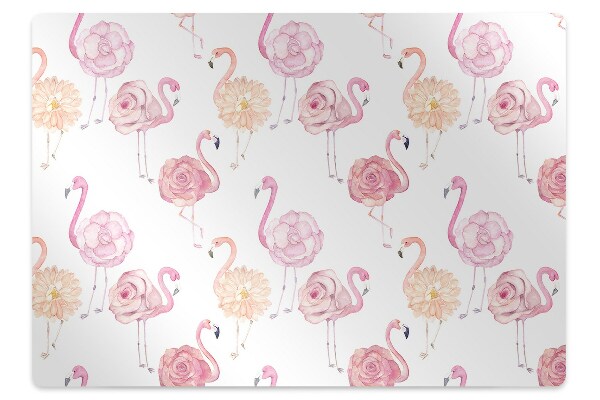 Tapete escritório Flamingos e flores