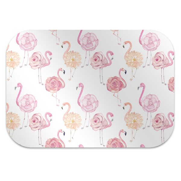 Tapete escritório Flamingos e flores