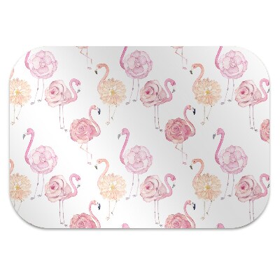 Tapete escritório Flamingos e flores