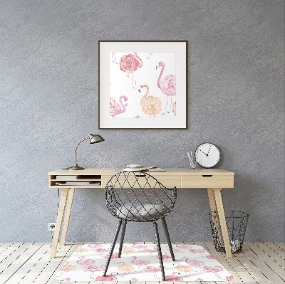 Tapete escritório Flamingos e flores