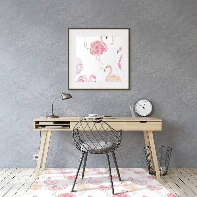 Tapete escritório Flamingos e flores