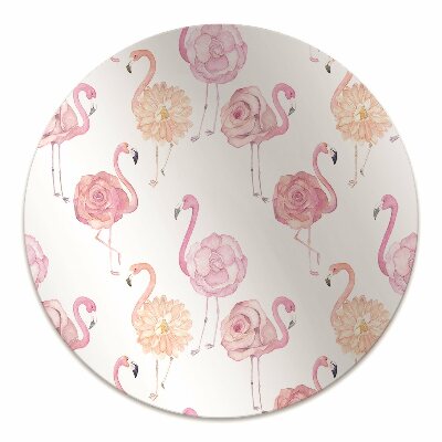 Tapete escritório Flamingos e flores