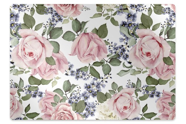 Tapete escritório Rosas em aquarela