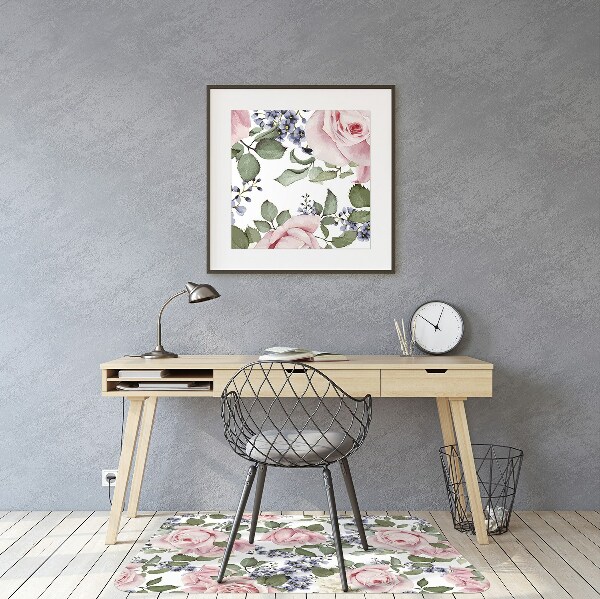 Tapete escritório Rosas em aquarela