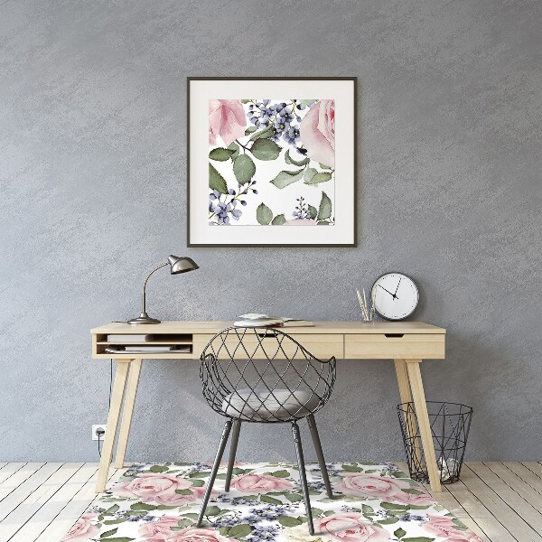 Tapete escritório Rosas em aquarela