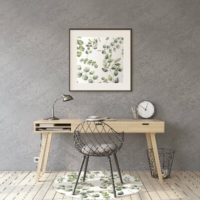 Tapete para cadeira de escritório flor de eucalipto