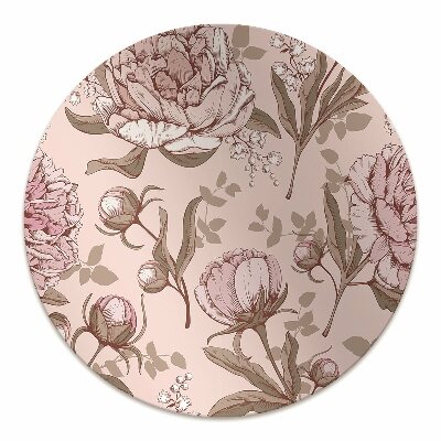 Tapete para cadeira de escritório Peônias cor de rosa