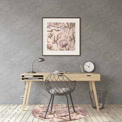 Tapete para cadeira de escritório Peônias cor de rosa