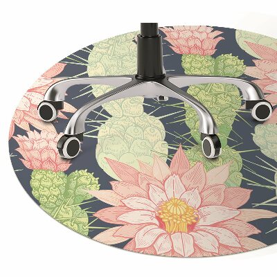 Tapete para cadeira de escritório Flores de cacto