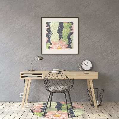 Tapete para cadeira de escritório Flores de cacto