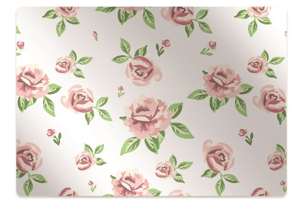 Tapete para cadeira de escritório Flores em tons pastel