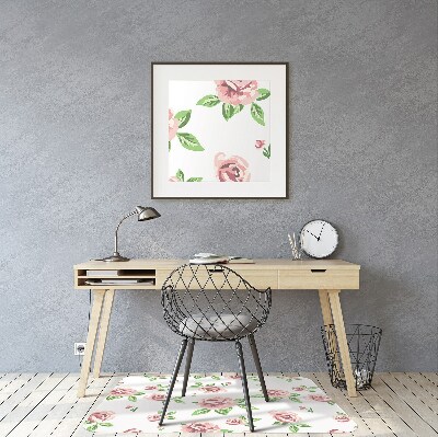 Tapete para cadeira de escritório Flores em tons pastel