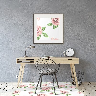 Tapete para cadeira de escritório Flores em tons pastel