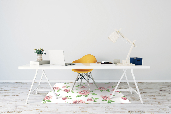 Tapete para cadeira de escritório Flores em tons pastel