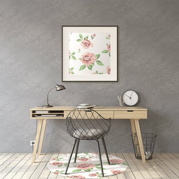 Tapete para cadeira de escritório Flores em tons pastel