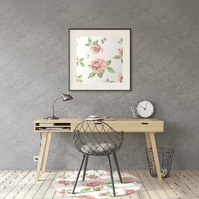 Tapete para cadeira de escritório Flores em tons pastel